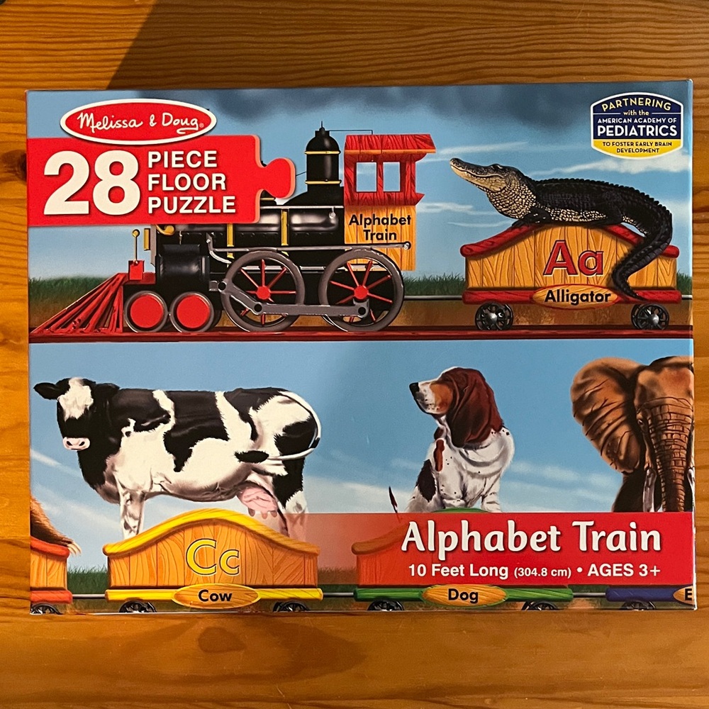 Melissa & Doug Alphabet Train Puzzle - Red, Yellow, Black